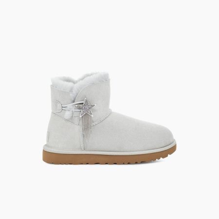 UGG Mini Bailey Star Grey Purple Boots for Women (DBSV78301)